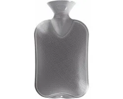 Fashy warm water kruik - dubbelzijdig geribbeld - grijs - 2 liter