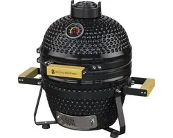 KitchenBrothers Kamado BBQ - Barbecue à charbon de bois 13 pouces - 27⌀ cm - Set de luxe - BBQ à œufs avec Accessoires de vêtements pour bébé - Zwart