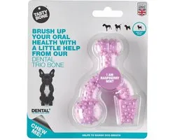 TastyBone - Toy - Dental Trio Bone - Raspberry & Mint - Hond - Kauwspeelgoed - Vegan - Kluif - Nylabone