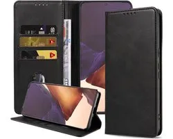 Smartphonica Telefoonhoesje geschikt voor Samsung Galaxy Note 20 Ultra kunstleren Hoesje met Magnetische sluiting en Pasjeshouders Book Case met Klepje - Zwart geschikt voor Samsung Galaxy Note 20 Ultra