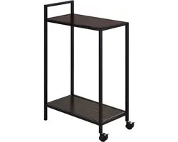 Serveerwagen RIVO met 2 planken - Zwart/walnoot