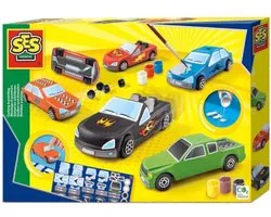 SES Creative Gieten en schilderen - Auto's - Kinderspeelgoed - Knutselen Jongens - Auto Speelgoed - Vanaf 5 jaar