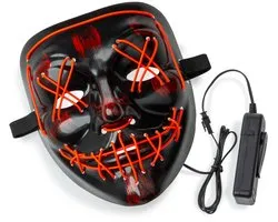 LED Masker Halloween – Verkleedkleding - Purge Stijl – Met Controller – 3 lichtstanden - Rood Licht