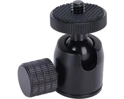 Mini Tripod Ball Head with 1/4 Inch Screw and Shoe Mount Adapter for DSLR Camera Ring Light (Black Ball)