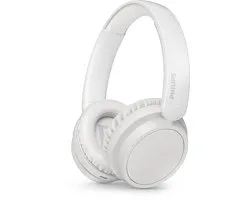 PHILIPS TAH5209WT lichtgewicht On Ear draadloze Bluetooth Headphones met Passive Noise Isolation - 65 uur afspeeltijd, natuurlijk geluid, heldere gesprekken, dynamische bass, 2 uur USB-laden - Wit