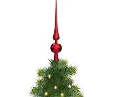 Feeric lights and christmas kerstboom piek - rood - kunststof - 28 cm