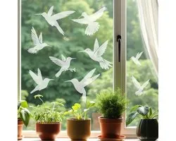 Vogelbescherming stickers raam - 9 Hummingbird Stickers - Verplaatsbaar - Raamstickers vogels statisch - Raamstickers vogels statisch - Vogelbescherming stickers - Raamdecoratie - Geschikt Voor vensterglasdeur vogelbescherming