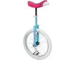 Zoom Monocycle Qu-ax Luxus 20 pouces bleu avec selle rose