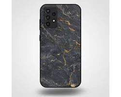 Smartphonica Telefoonhoesje voor Samsung Galaxy A72 met marmer opdruk - TPU backcover case marble design - Goud Grijs geschikt voor Samsung Galaxy A72