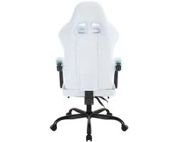 Klarven® Gamingstoel Wit Massage Wit + blauw - Bureaustoel Gaming - Gaming Chair - Mesh Bureaustoel - Verstelbare Hoofdsteun - Draagvermogen tot 150 kg - B70xd70xh127cm