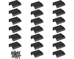 Mini Finger Edge Pull - 20 stuks Zwart Aluminium Knoppen