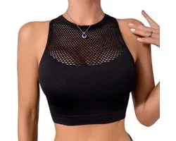 Semi-transparante sport top - Mesh - Crop - Comfortabele stretch