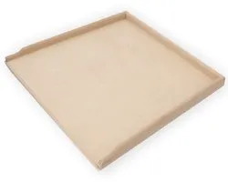 Houten bakplank, robuuste bakplank voor pizza, peperkoek, pasta, plankjes met aanslaglijsten tegen wegglijden, deegplank, pastplank (56 x 48,5 cm)