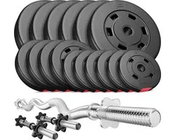 Hop-Sport – Halterset – 56 kg – 4-delige Set – Gietijzer