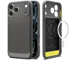 Coque Spigen adaptée pour Apple iPhone 18 Pro / 17 Pro - Rugged Armor MagFit - Back Cover Compatible avec MagSafe / Qi2 - Air Cushion - Case Gris