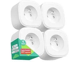 Meross 4 x WiFi Socket (Type E), Intelligent Socket, Compatible with Alexa, Google Home, SmartThings, Programmable, Remote Control