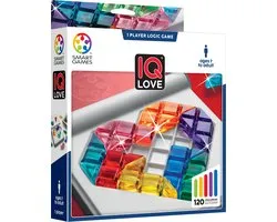 SmartGames IQ Love - Logisch Denkspel & Reispuzzel - 120 Opdrachten met Dubbelzijdig Spelbord - Educatief Solospel - Vanaf 7 Jaar