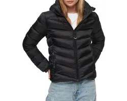 Superdry Hooded Fuji Padded Jacket Dames Jas - Black - Maat L