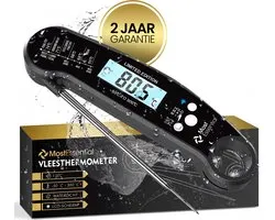 MostEssential Premium Vleesthermometer - BBQ Thermometer - Kernthermometer - Suikerthermometer - Keukenthermometer - Digitaal – Draadloos - Waterdicht - Zwart