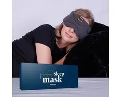 Slowwave Premium Bluetooth Slaapmasker - Stream je favoriete audio in 100% duisternis - Inclusief handige timer-functie - Platte en zachte ‘spons-speakers’ (perfect voor zijslapers) - Koel en ademend materiaal - Kleur: antraciet