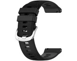 Bracelet en silicone - compatible avec Garmin Vivoactive 4 / Venu 3 / Venu 2 / Forerunner 255 / Forerunner 265 / 570 (47mm) et Polar Vantage M / M2 / V3 / Grit X (Pro) - boucle - noir