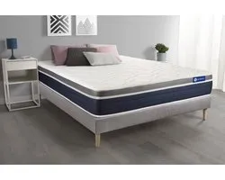 Complete boxspring met matras tweepersoons- Actisom Actimemo confort grijs - Traagschuim - 160 x 220 cm