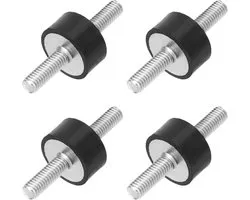 Rubber Vibration Dampers 4pcs - M6 x 18 Silentblock voor Luchtcompressoren, Geluiddemping en Trillingsisolatie