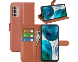 Motorola Moto G42 Case - MobyDefend Leatherette Wallet Book Case (Fermeture Avant) - Marron - Mobile Phone Case - Phone Case Ce produit est compatible avec: Motorola Moto G42