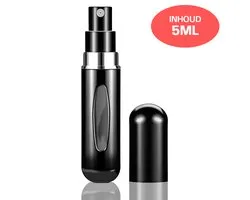 BukkitBow - Parfum Verstuiver - Mini Parfum Flesje – Navulbaar 5 ml Parfumflesje – Compact Reisflesje - Zwart
