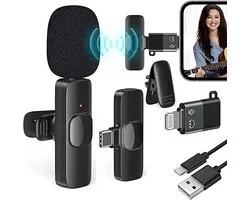K8 - Draadloze Dasspeld Microfoon - Compatibel met USB-C & iPhone - Lavalier Microfoon - Plug & Play