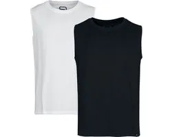 R.E.D. Rock-Engineered Design Set van 2 tanktops in zwart en wit - Heren - L