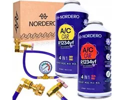 Nordero Repair - Airco Bijvulset Auto - 2-Staps Systeem met Droger en Dichtmiddel - R1234yf Vervanger