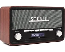 Denver DAB Radio - Retro Radio - Bluetooth - DAB+/ FM - Dimbaar - Batterijen & Netstroom - DAB18