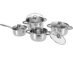 EXCELLENT HOUSEWARE - Batterie de cuisine en acier inoxydable 8 pièces - Qualité robuste