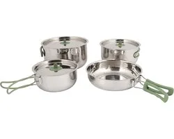 Bo-Camp - Pannenset - Travel - 4-Delig - RVS