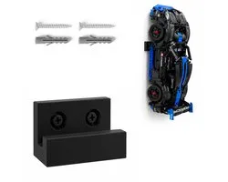 YUOM Support mural adapté à la LEGO Technic Porsche 42176 GT4 e-Performance voiture de course – Wall Mount – incl. vis et chevilles
