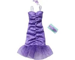 Barbie Style Fashions Tenue et accessoires - Robe violette élégante avec sac à main et collier