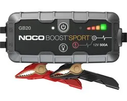 NOCO Genius GB20 Jumpstarter – 500A 12V Starthulp – Tot 4.0L Benzinemotor – USB Powerbank – 100 Lumen LED Zaklamp