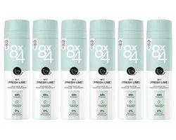 8x4 Deodorant Spray No.7 Fresh Lime - 150ml - Voordeelverpakking 6 stuks