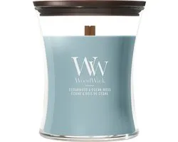 WoodWick Hourglass - Cedarwood & Ocean Moss - Bougie parfumée Medium - 60 heures de combustion