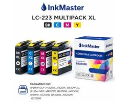 cartouche d'encre de marque ui compatible pour Brother LC223 XL Multipack 4 couleurs (bk 20 ml) couleur (12 ml) DCP-J4120DW MFC-J4420DW MFC-J4425DW MFC-J4620DW MFC-J4625DW MFC-J5320DW MFC-J5620DW MFC-J5625DW MFC-J5720 multipack BK, M, C, Y