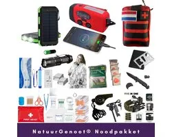 Compleet Emergency Kit 72 Heures – Opwindbare Emergency Radio 2.000mAh – Powerbank 10.000mAh-Water Filter – Emergency Blanket – Emergency Whistle – Survival Kit- Emergency kit