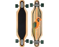 Nijdam Longboard Drop-Through 36" - Echo Coco - Hout - Zwart/Oranje