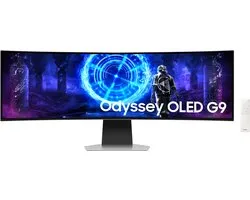 Samsung Odyssey OLED G9 G95SD - Moniteur de Gaming Smart incurvé - 49" - QD-OLED - 5120x1440 - 240 Hz - 0,03 ms - 1800R - 250 cd/m² - FreeSync Premium - Wi-Fi 5 - Tizen Smart TV OS - Argent
