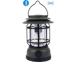 Lexorion Volt - Camping Lamp Oplaadbaar - Bluetooth - Campinglamp - Tentlamp met LED Verlichting - Tentlamp met Dimbare Standen - USB Oplaadfunctie - Ideaal voor Kamperen, Klimmen, Picknicken - 1200mAh Batterij - Compact - Lichtgewicht - Groen