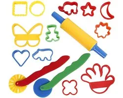 Creativ Company Modelling tools en cutters formaat 3.5x3.5-7x9 cm diverse kleuren 15 stuks