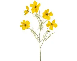 Emerald - Kunstbloem Cosmos 75cm geel - Kunstplant voor binnen