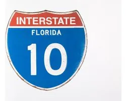 Signs-USA Interstate Florida - retro verkeersbord - 40 x 39 cm