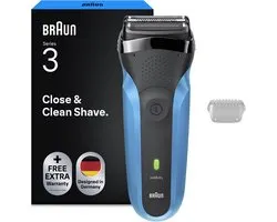 Braun Series 3 - 310S - Rasoir Électrique Pour Homme - 3 Lames Flexibles - Rasage Sur Peau Sèche Ou Mouillée - Bleu