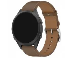 Bracelet en cuir - compatible avec Garmin Vivoactive 4 / Venu 3 / Venu 2 / Forerunner 255 / Forerunner 265 / 570 (47 mm) et Polar Vantage M / M2 / V3 / Grit X (Pro) - boucle - marron